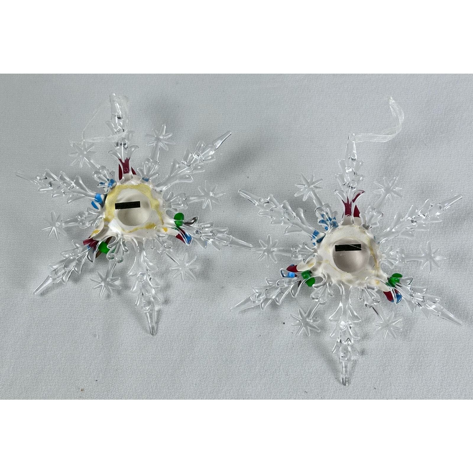 Set of 2 Skiing Snowman on a Clear Snowflake Christmas Ornaments - Thumbnail 6