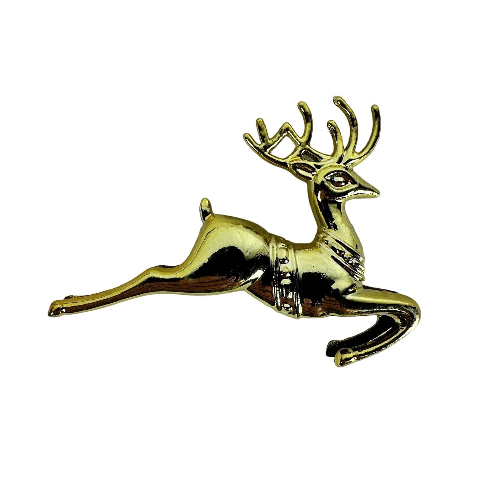 Lot of 4 Various Reindeer Christmas Ornaments in Brass, Plastic & Ceramic VG - Thumbnail 10