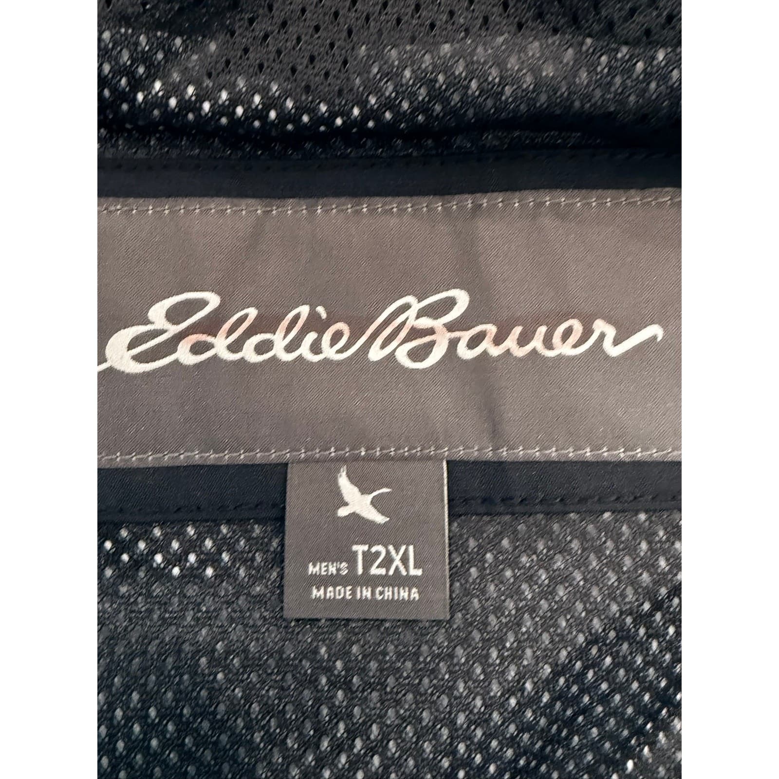Eddie Bauer WeatherEdge Rain Jacket Mens T2XL Tall Black Waterproof Hooded Coat - Thumbnail 3