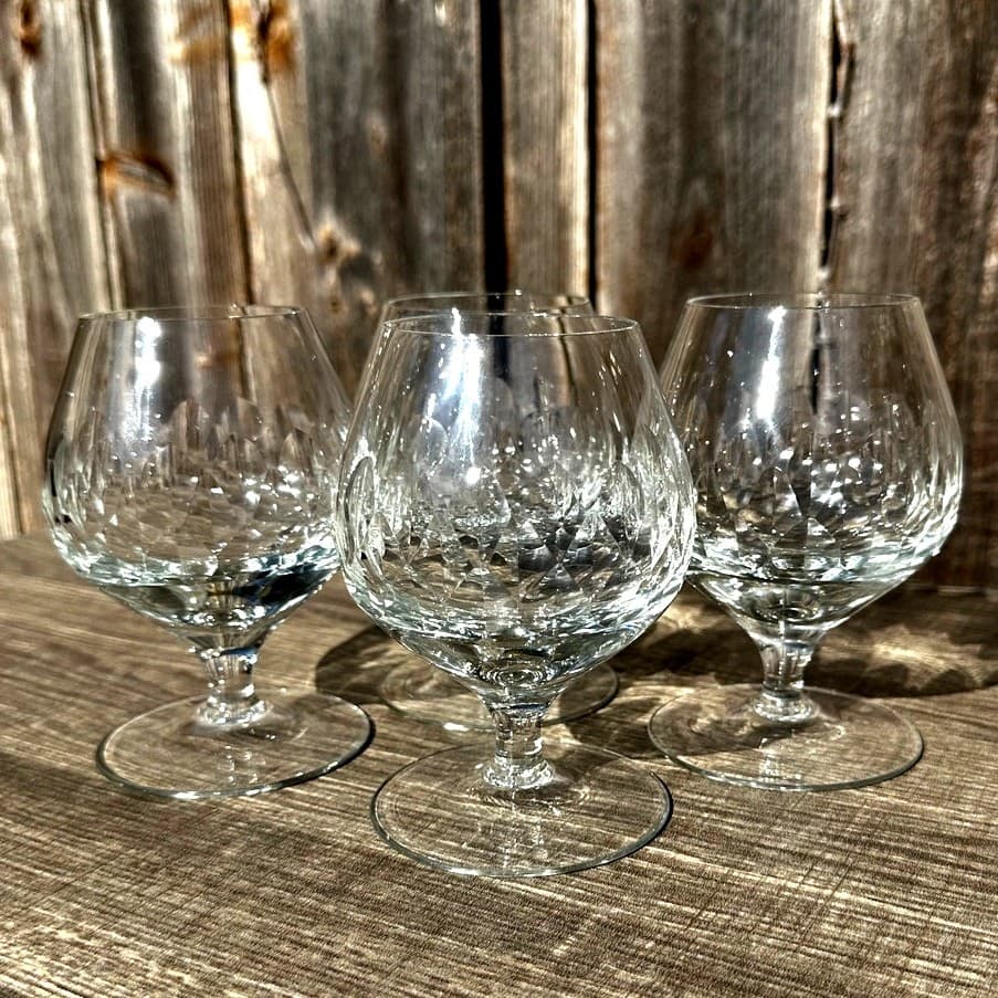 Svend Jensen Retired 'Empress Clear' Brandy Glasses-Elegant-Exquisite-Set of 4
