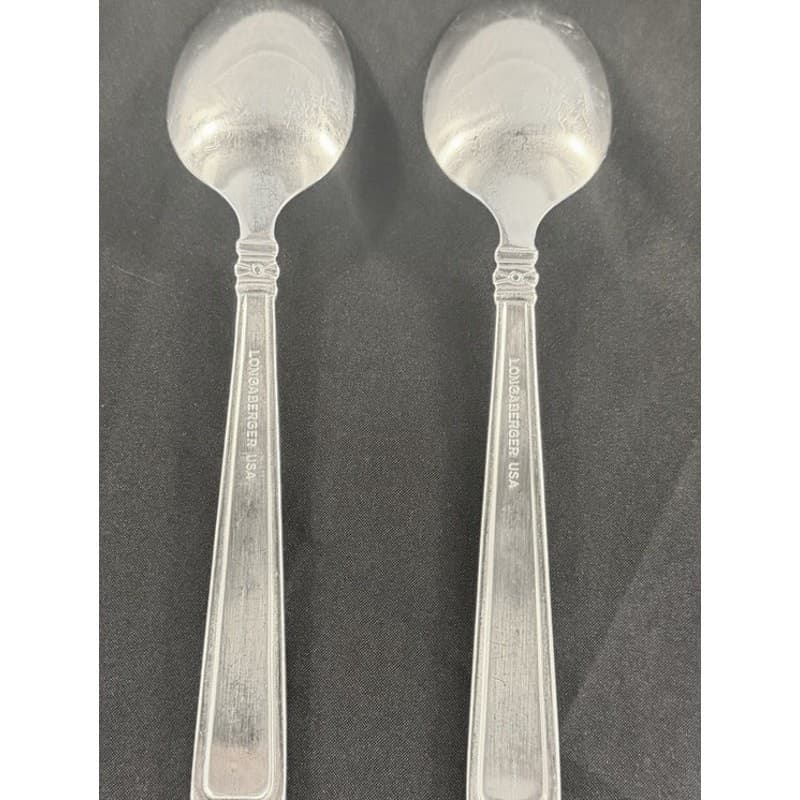 Longaberger 2002-2018 'Woven Traditions' Stainless Soup Spoons Retired-Set of 2 - Thumbnail 3