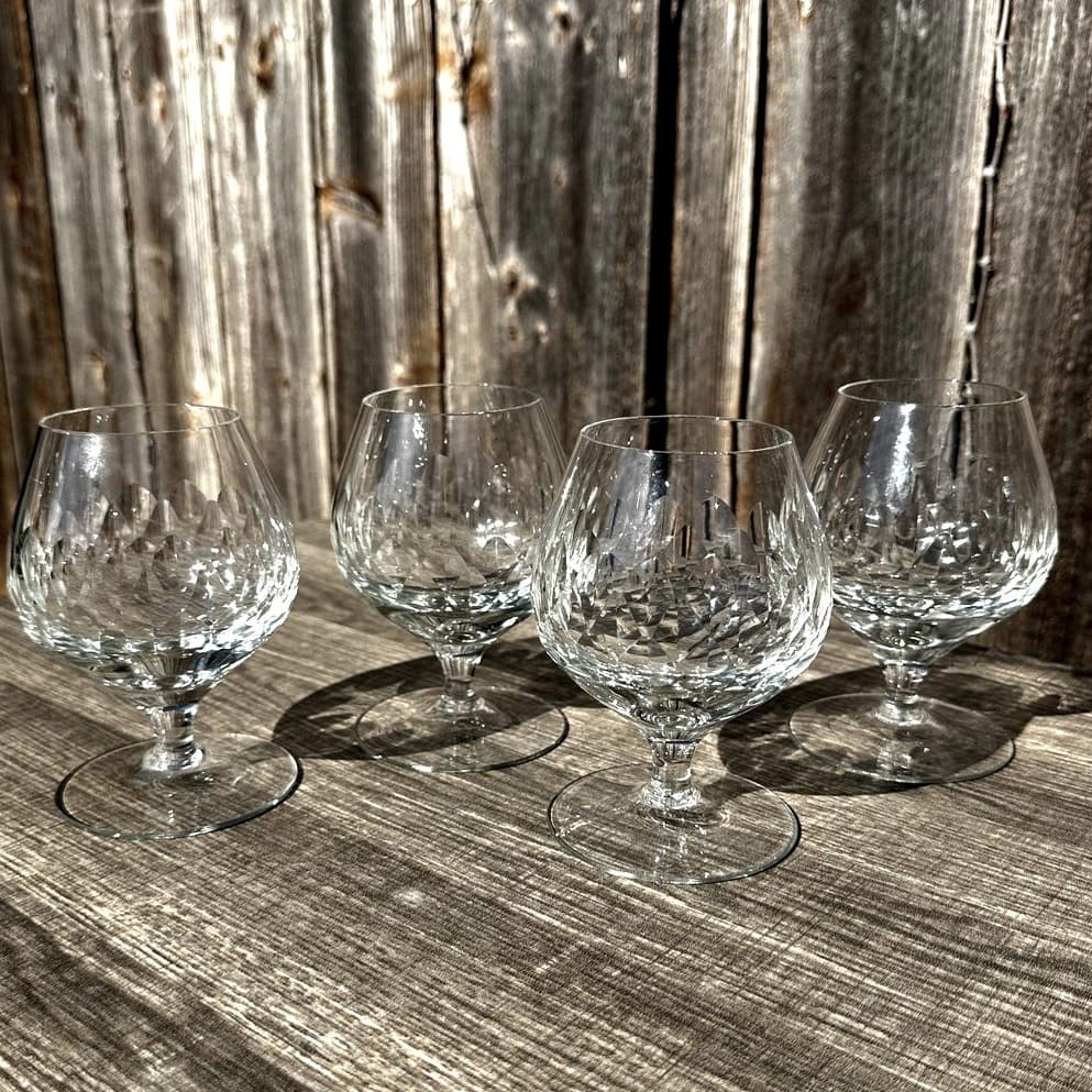 Svend Jensen Retired 'Empress Clear' Brandy Glasses-Elegant-Exquisite-Set of 4 - Thumbnail 3