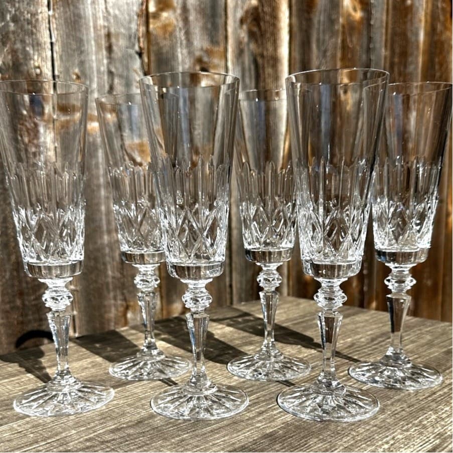 Galway Irish Crystal Retired 'Kings Court' 8.25" Champagne Flutes-Set of 6 - Thumbnail 3