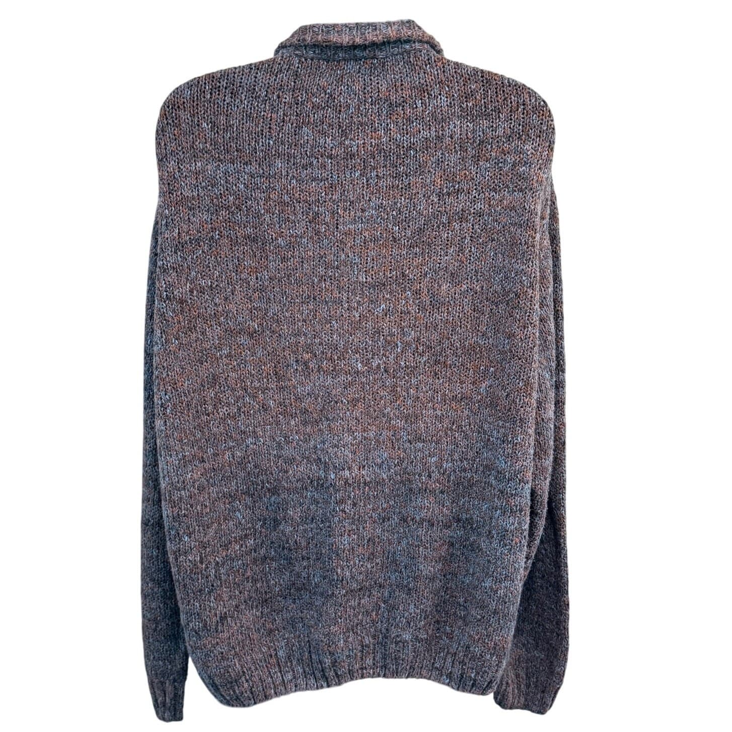 Daniel Cremieux Collection XL Marled Full Zip Sweater Mock Neck 100% Cotton Peru - Thumbnail 3