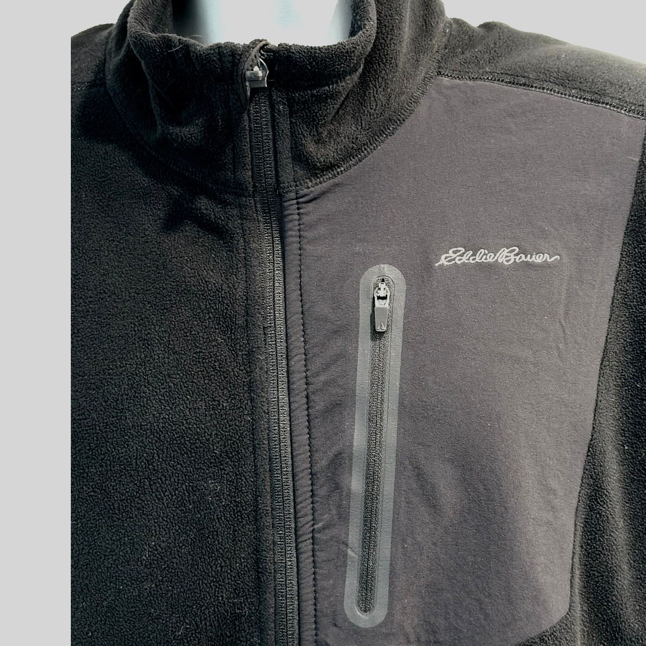 Eddie Bauer Men's 2XL Black Full Zip Fleece Vest Softshell Zip Pockets Outdoor - Thumbnail 4