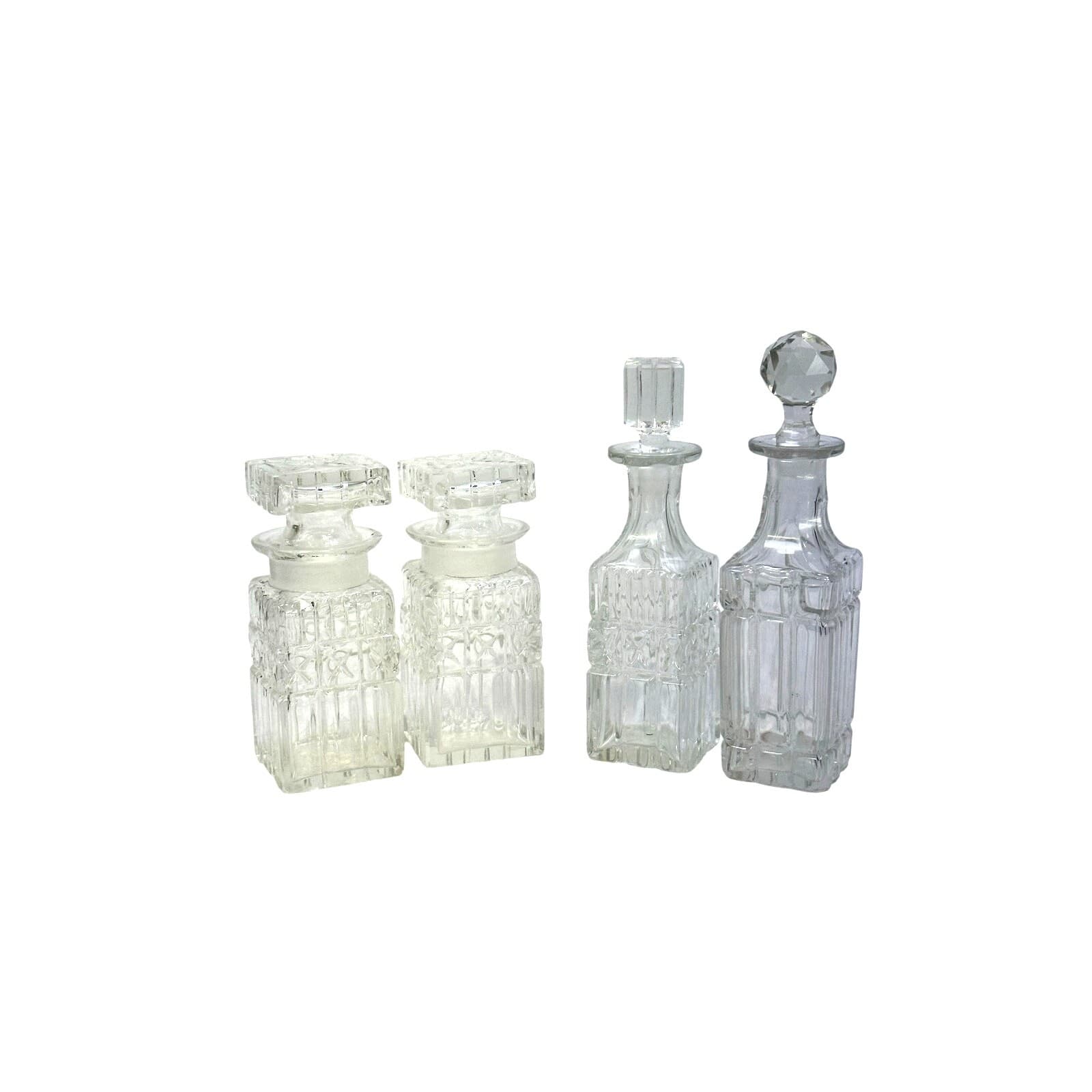 Miniature Decanter Style Cruet Bottles with Stoppers-Lot of Four-Chips - Thumbnail 2