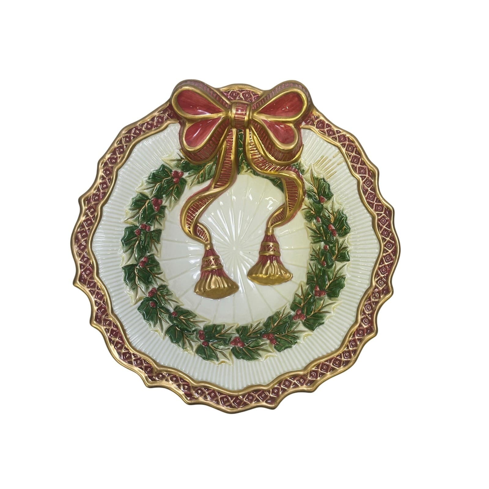 Fitz and Floyd Noel Collection 7" Open Candy Dish-Excellent - Thumbnail 3
