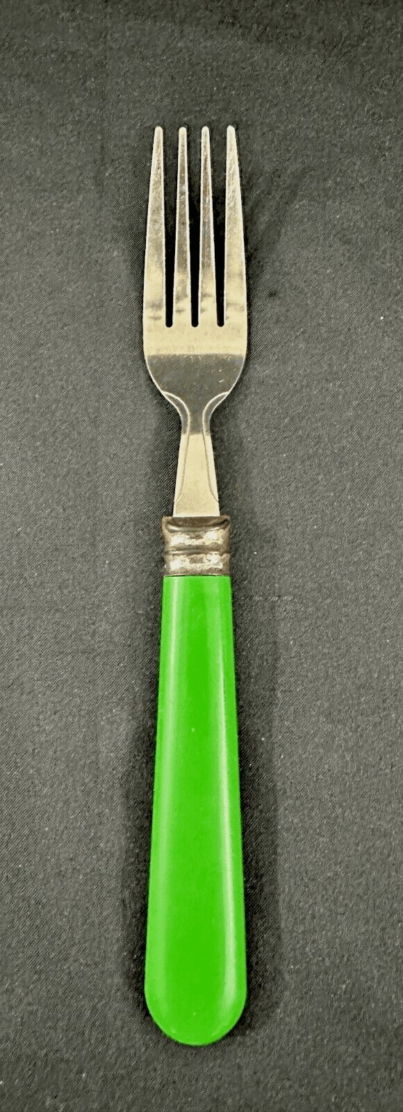 Gibson Vintage Stainless Green Handle Poinsettia-Christmas Charm Fork-Rare!