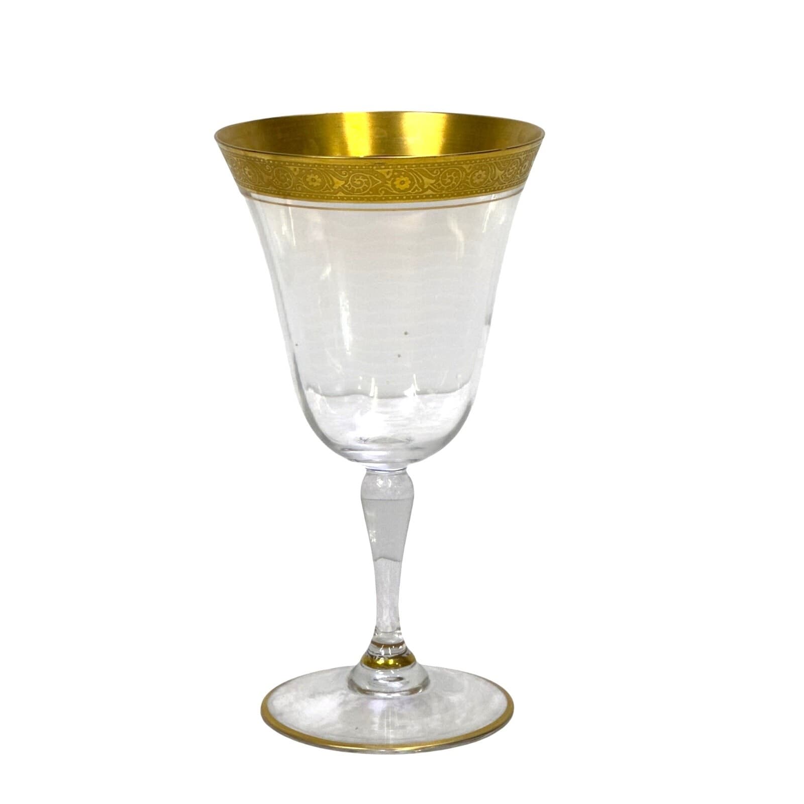 Tiffin-Franciscan Crystal Optic Gold Encrusted Bowl/Tumbler/Wine Glass-Chips - Thumbnail 2