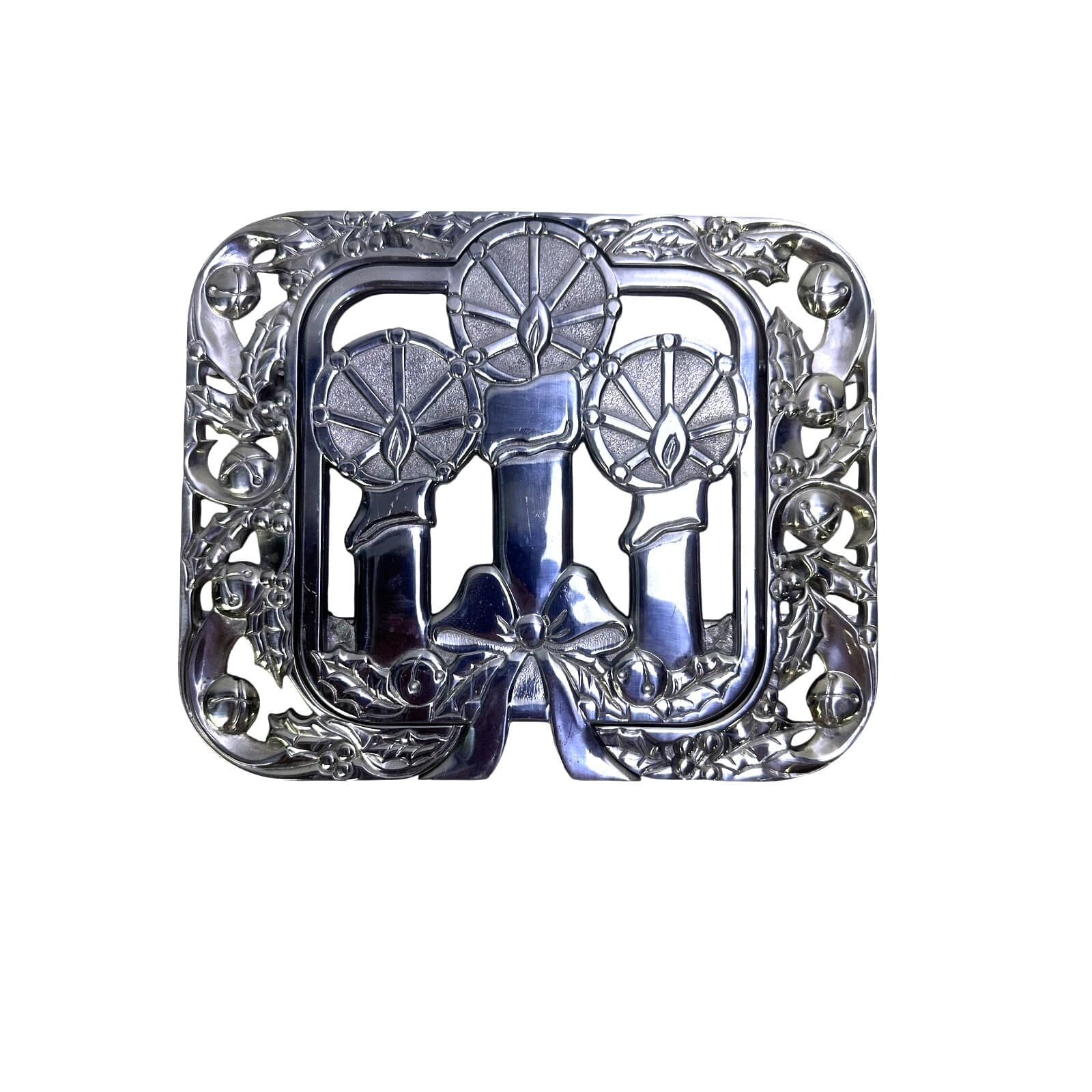Lenox Yuletide Metal Holiday Vintage 1980's Expandable Trivet 8 x 13 - Thumbnail 3