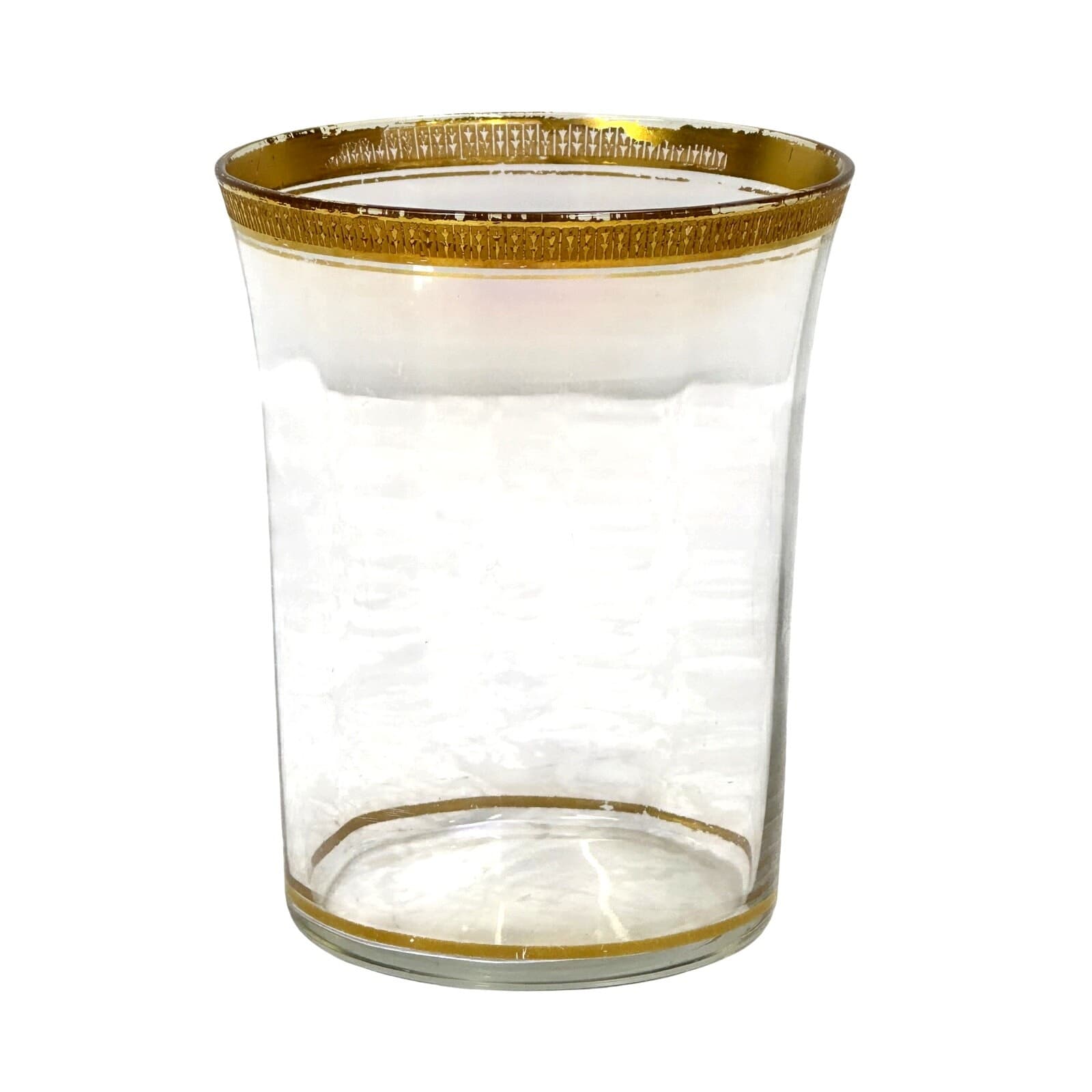 Tiffin-Franciscan Crystal Optic Gold Encrusted Bowl/Tumbler/Wine Glass-Chips - Thumbnail 3