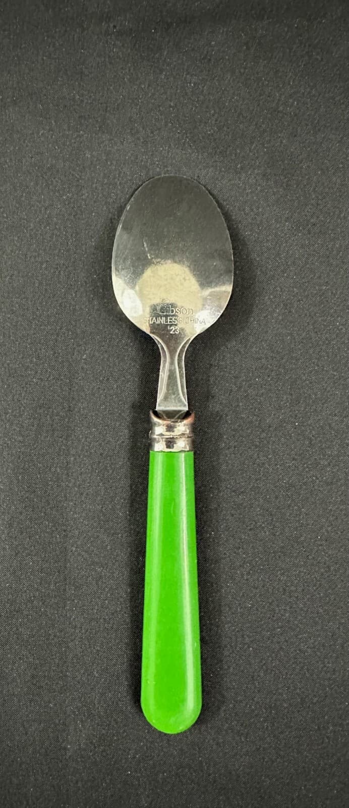 Gibson Vintage Stainless Green Handle Poinsettia-Christmas Charm Spoon-Rare! - Thumbnail 3