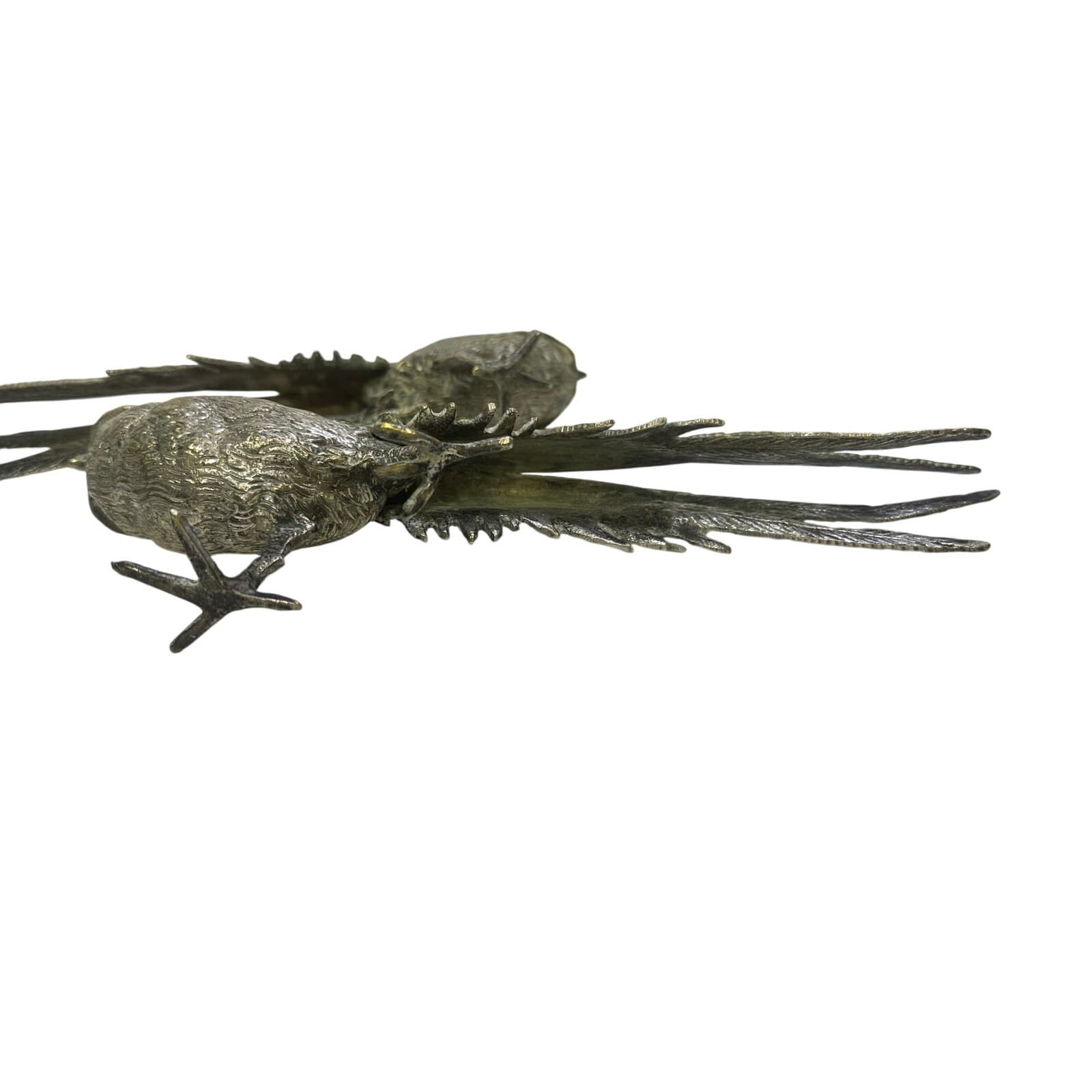Mid-Century Silverplate Pair of 11" Vintage Figurines Pheasants-Stunning - Thumbnail 6