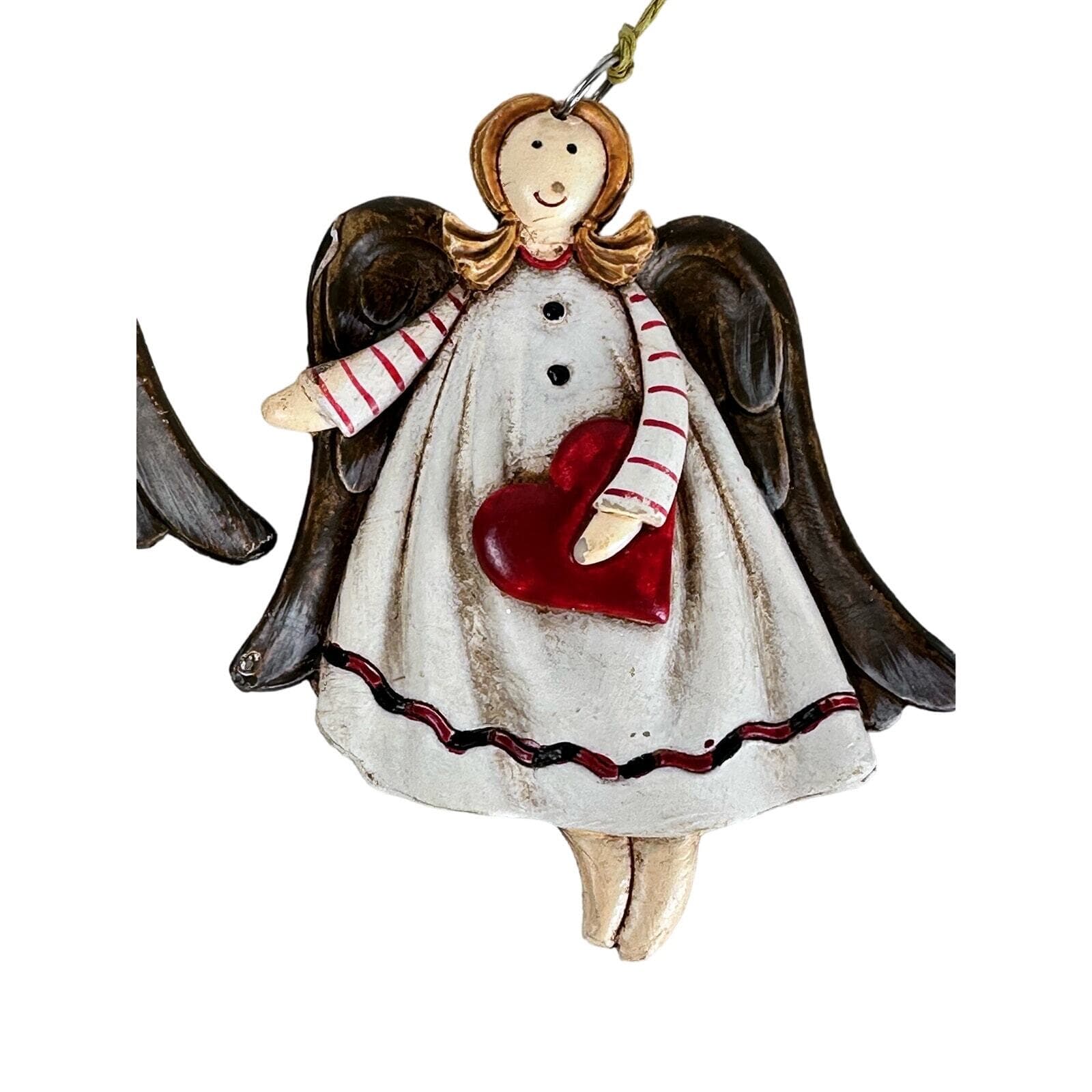 2 Hannah’s Handiworks - 1 Heart & 1 Star Angel Christmas Ornaments VG no tags - Thumbnail 3