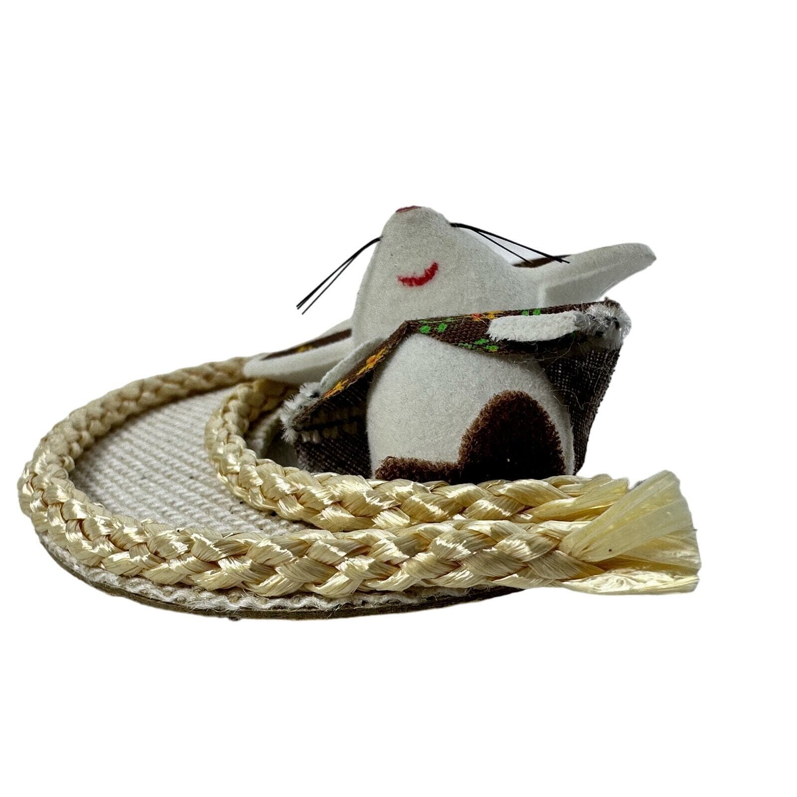 MCM Vintage Japan Mouse on Cresent Moon Ornament 3 1/2” - Thumbnail 2