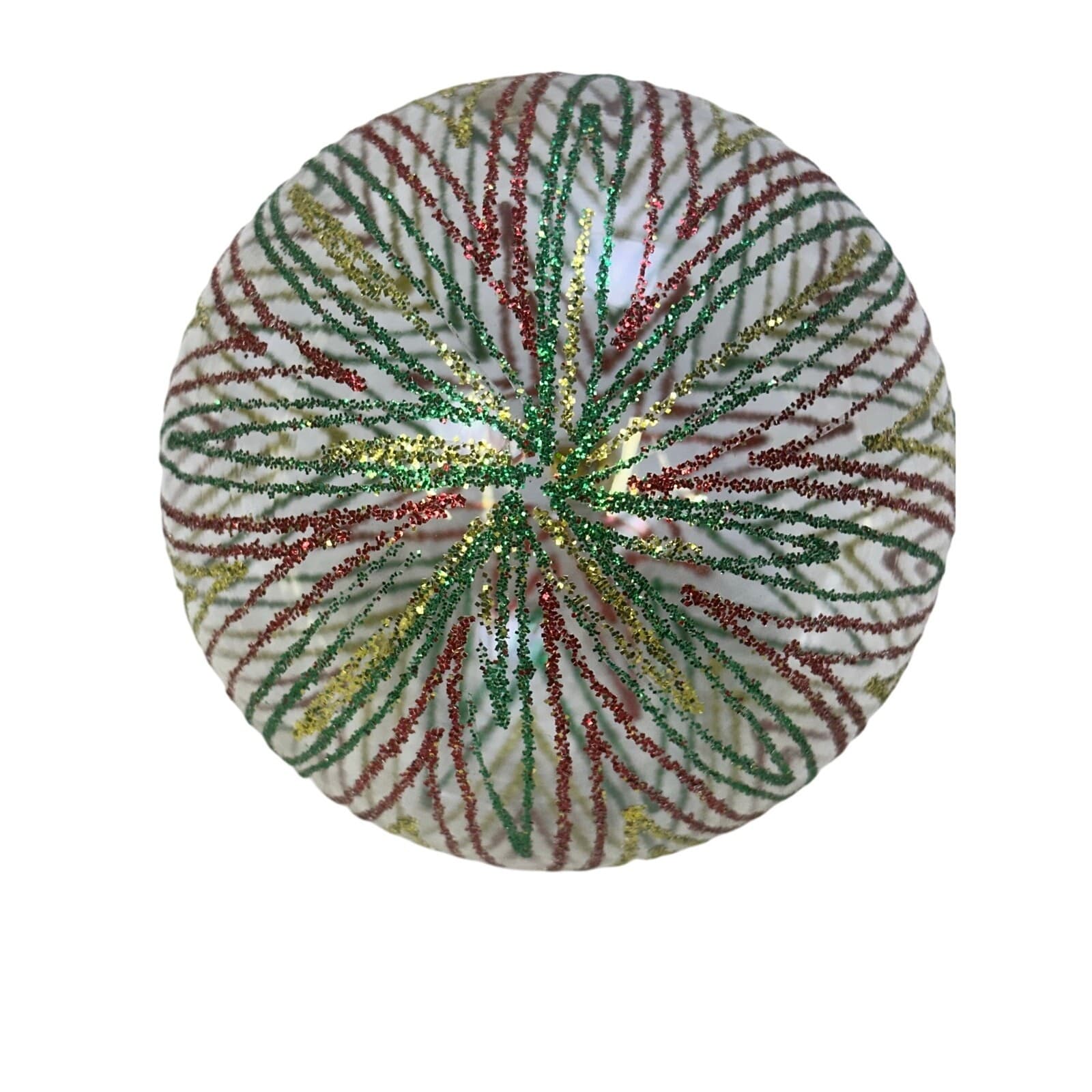 Rare Blown Glass Made in Italy Christmas Ornament w/Intricate Glitter Detailing - Thumbnail 3
