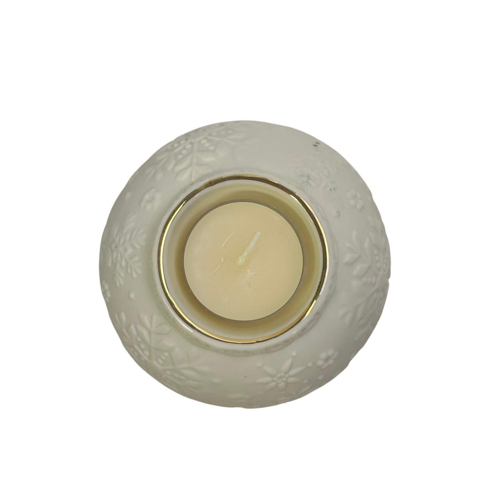 Lenox 'Ornamental Glow' Porcelain Snowflake Votive 4" Holiday Tea Light Holder - Thumbnail 3