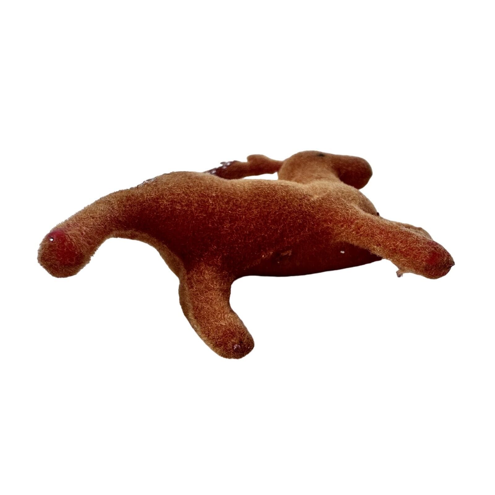 Rare Felt over Plastic Small Brown Reindeer Figure MCM Vintage 2-1/2” VG - Thumbnail 3