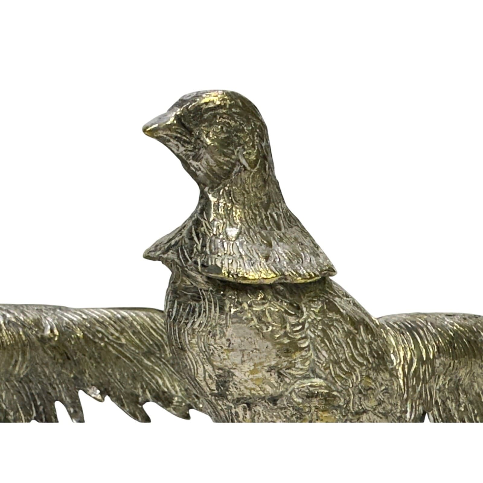 Mid-Century Silverplate Pair of 11" Vintage Figurines Pheasants-Stunning - Thumbnail 3