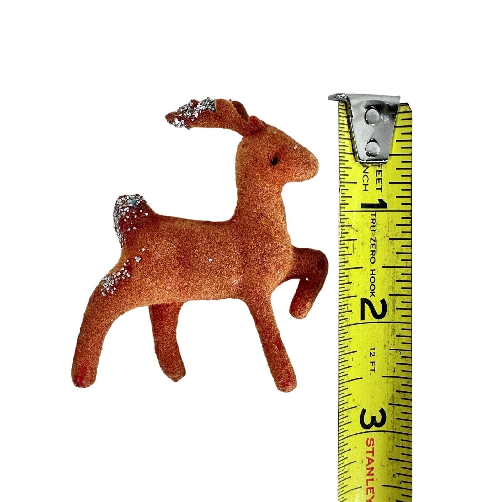 Rare Felt over Plastic Small Brown Reindeer Figure MCM Vintage 2-1/2” VG - Thumbnail 5