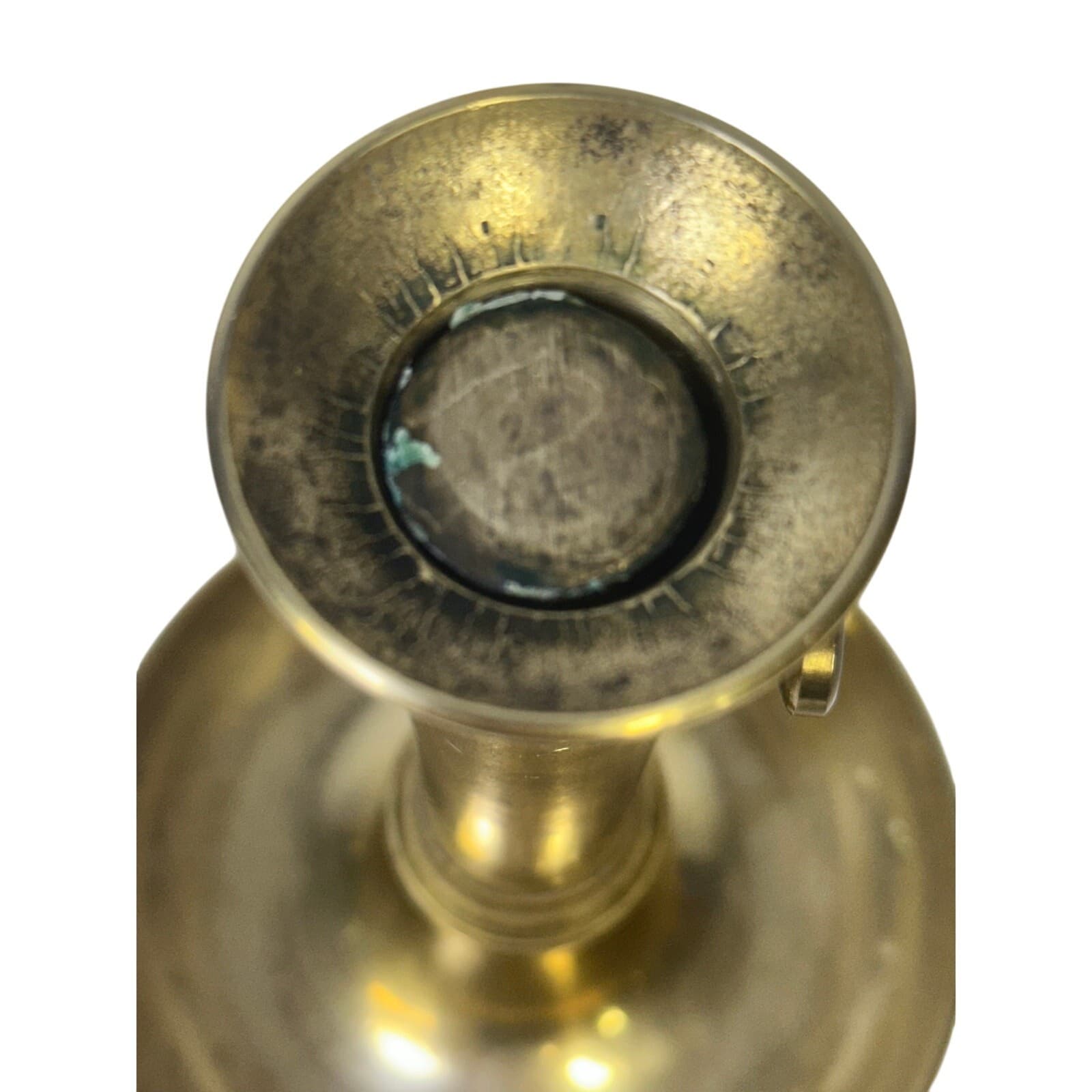 European Antique Early 20th Century Brass 7.75" Candlestick w/Ejector Mechanism - Thumbnail 5