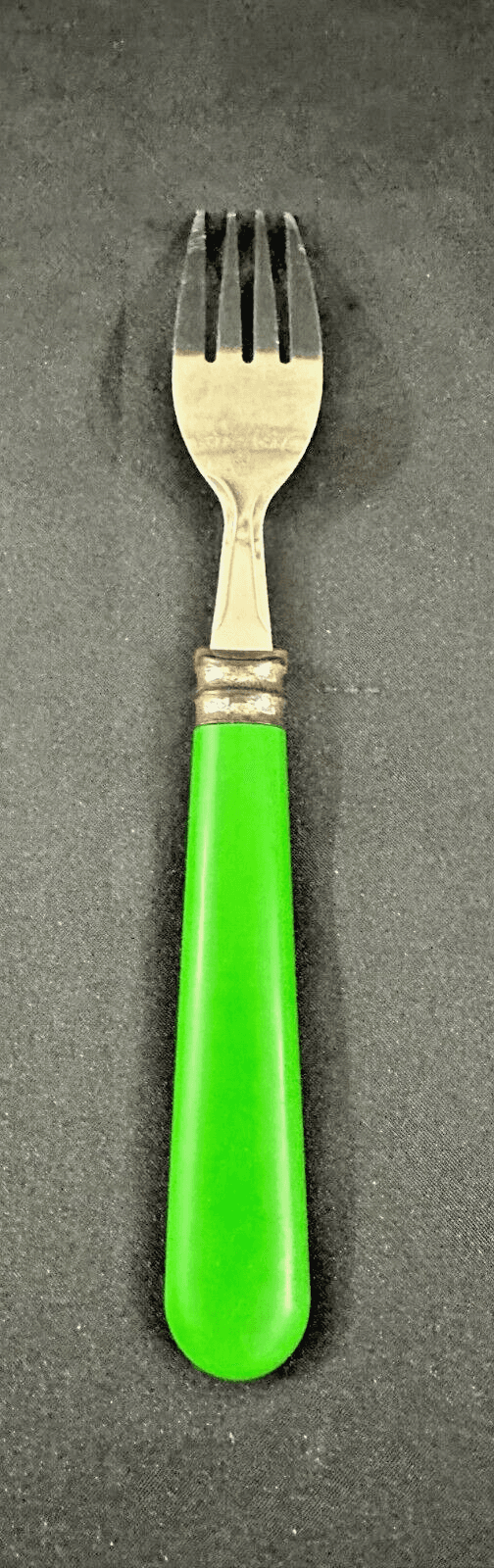 Gibson Vintage Stainless Green Handle Poinsettia-Christmas Charm Fork-Rare! - Thumbnail 2