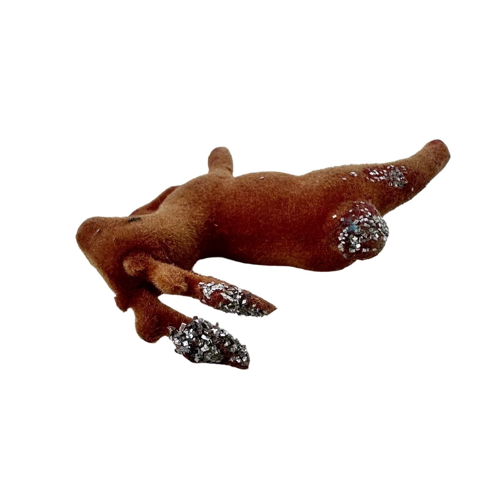 Rare Felt over Plastic Small Brown Reindeer Figure MCM Vintage 2-1/2” VG - Thumbnail 4