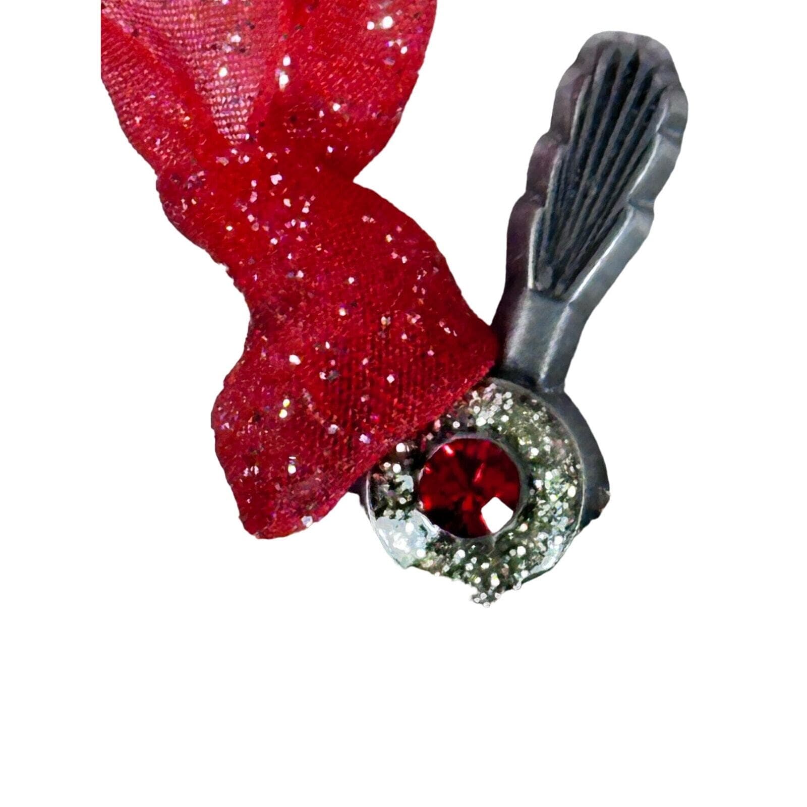 2 Gloria Duchin 2008 Pewter Martini w red SWAVAROSKI Crystal Christmas ornaments - Thumbnail 4