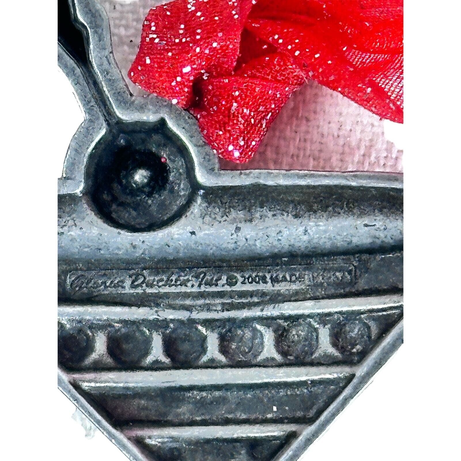 2 Gloria Duchin 2008 Pewter Martini w red SWAVAROSKI Crystal Christmas ornaments - Thumbnail 8