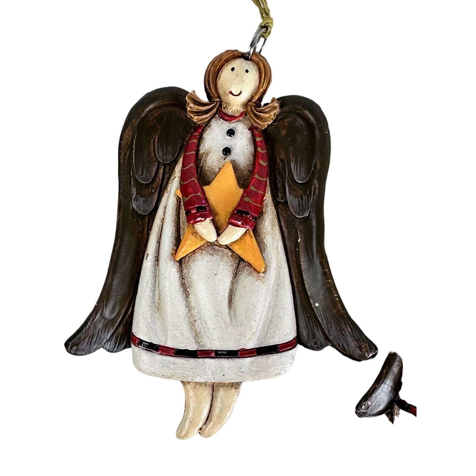 2 Hannah’s Handiworks - 1 Heart & 1 Star Angel Christmas Ornaments VG no tags - Thumbnail 2