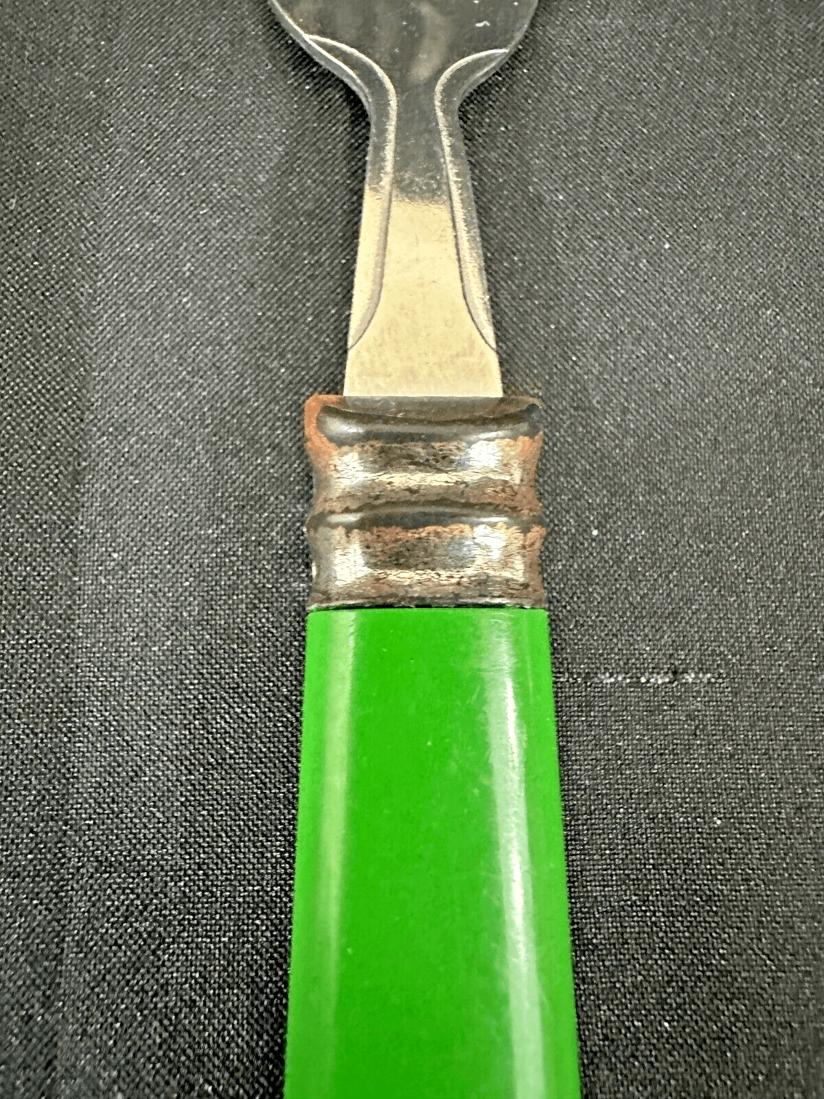 Gibson Vintage Stainless Green Handle Poinsettia-Christmas Charm Fork-Rare! - Thumbnail 3