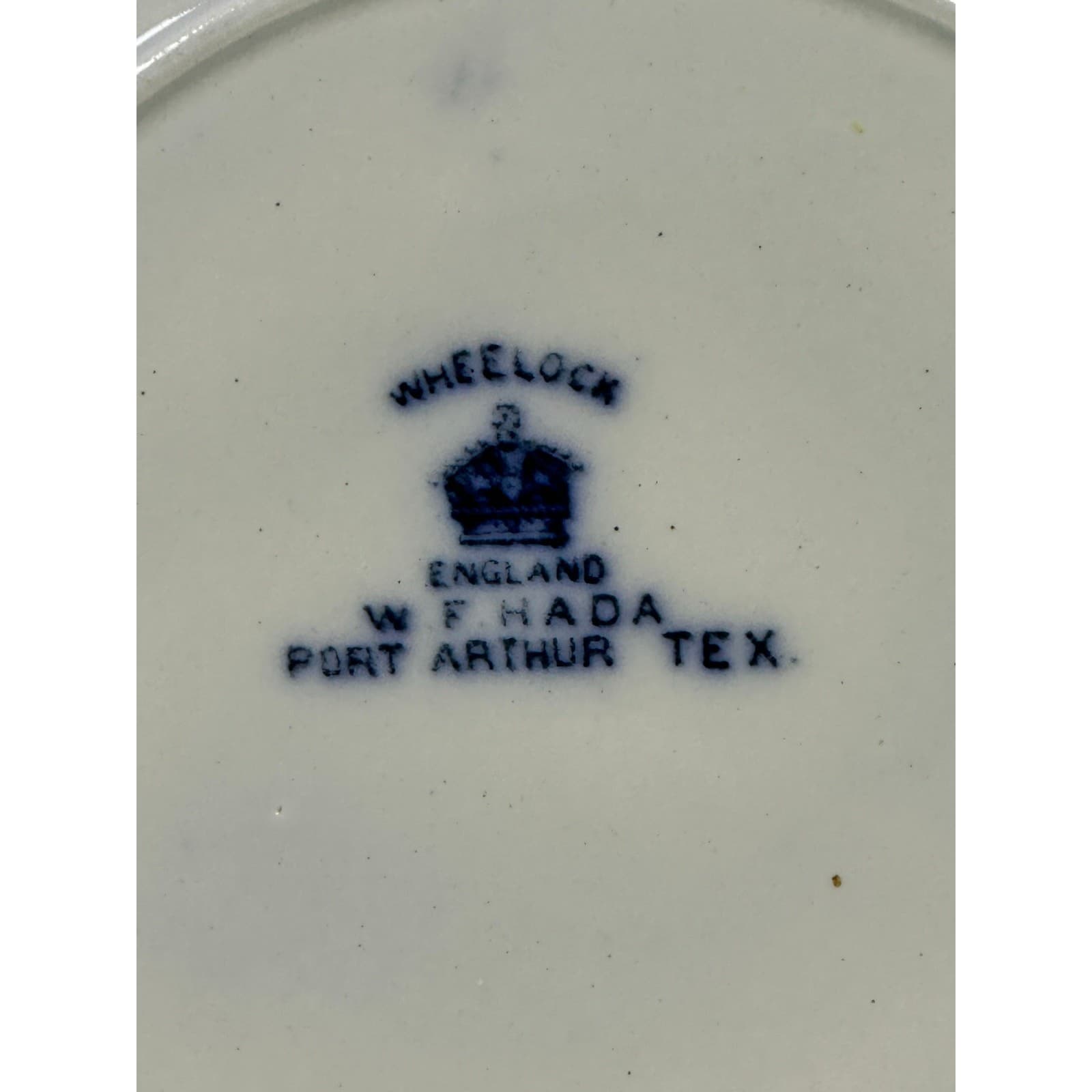 Wheelock England Flow Blue Picturesque Port Arthur Texas Vintage Souvenir Plate - Thumbnail 7