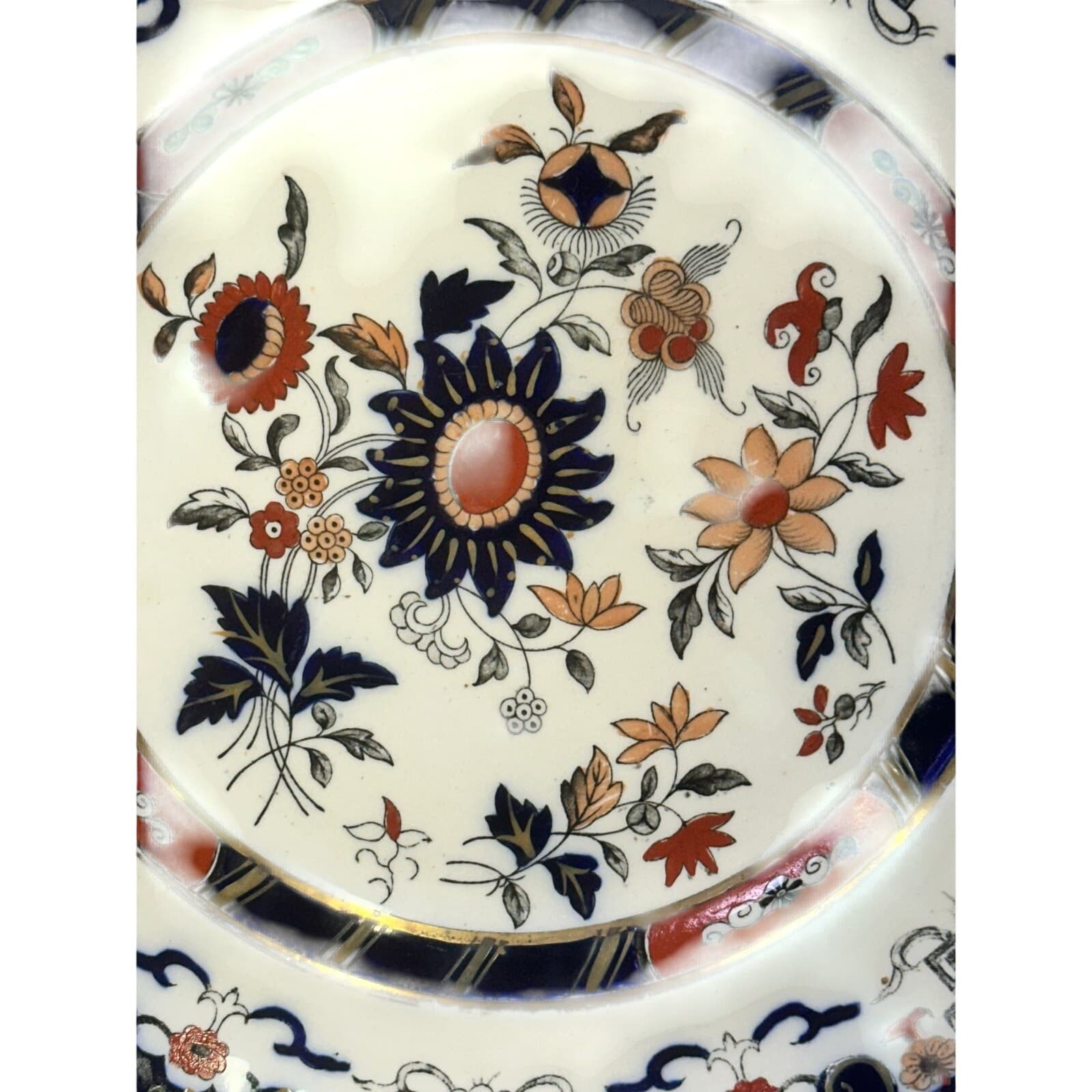 Antique Mason's Ironstone China England 'Windsor' 9.5" Luncheon Plate - Thumbnail 2
