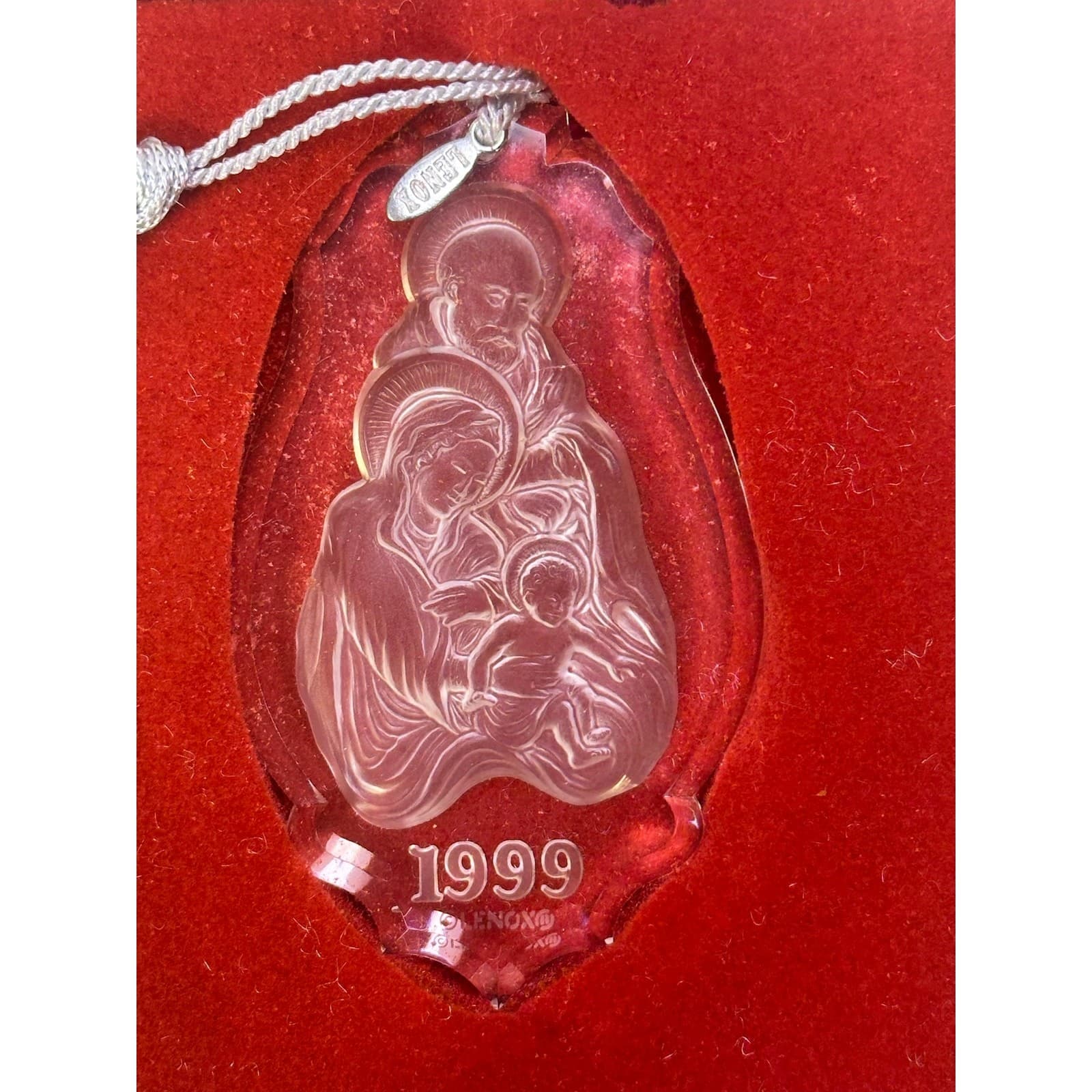 Lenox Nativity 3.5" Glass Christmas Tree Ornament Vintage 1999 - Thumbnail 3