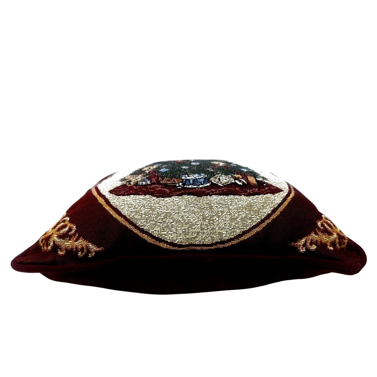 'Christmas Tree' Vintage Tapestry 12" Square Throw Pillow - Thumbnail 2