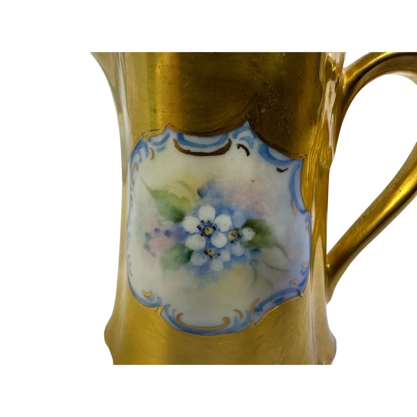 Antique Early 20th Century Hutschenreuther Gelb Bavaria Gilt 4-PC Coffee Tea Set - Thumbnail 12