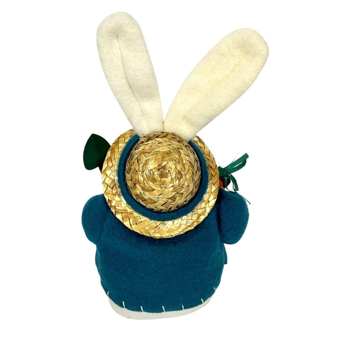 Gardening White Plush Vintage Bunny Rabbit Straw Hat Shovel Carrot Ladybug-Cute! - Thumbnail 3