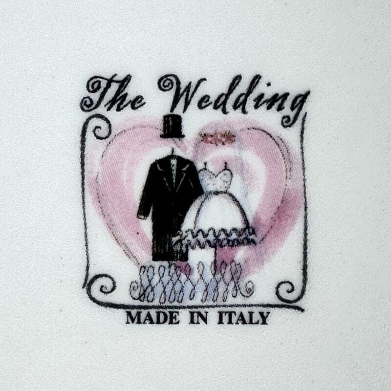 "The Wedding" Hand Painted Italy Square Plates 6.5" & 7.5" Set of 2-Excellent! - Thumbnail 2