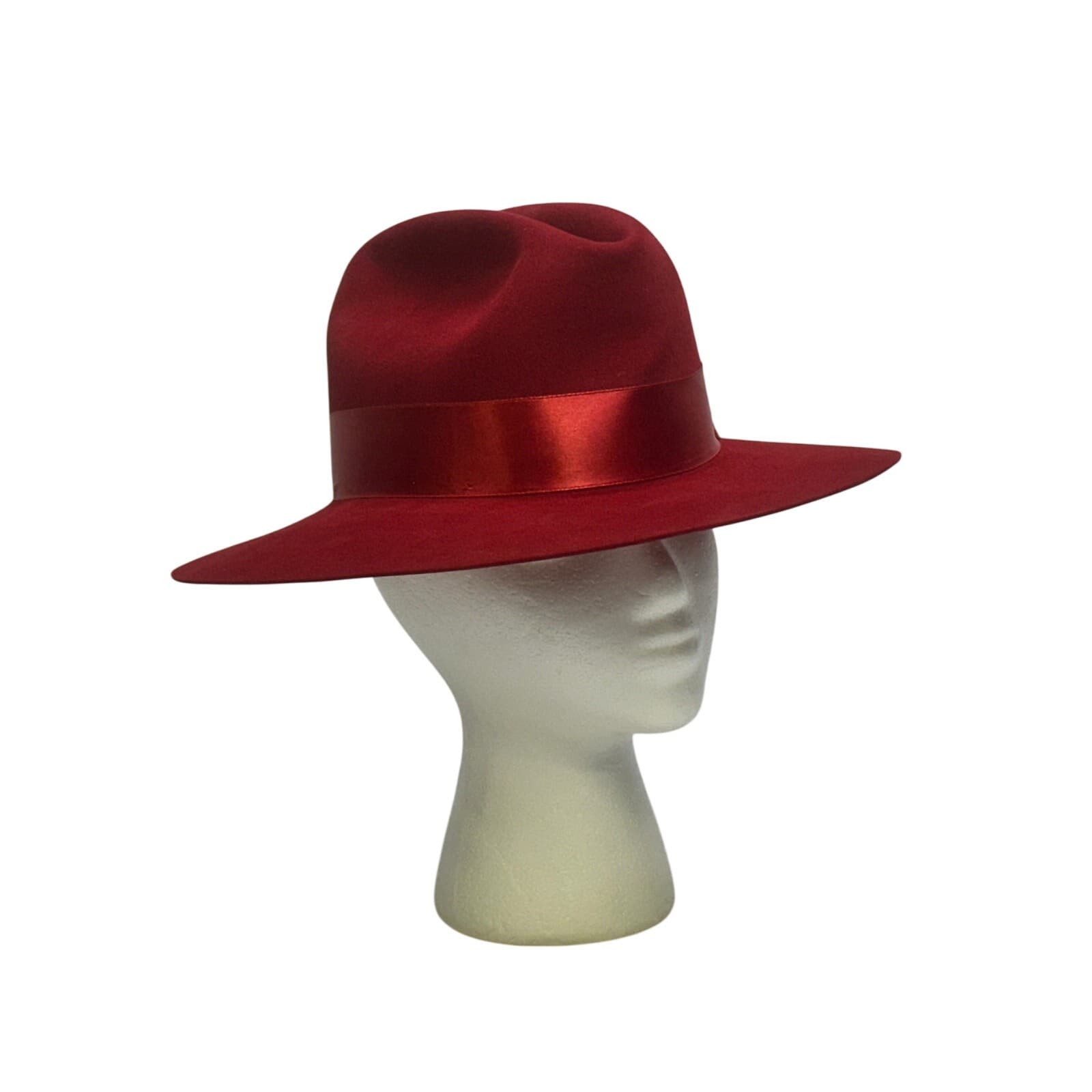 Resistol Self Conforming 5X Beaver Vintage Creased Satin Band 'Madera' Red Hat