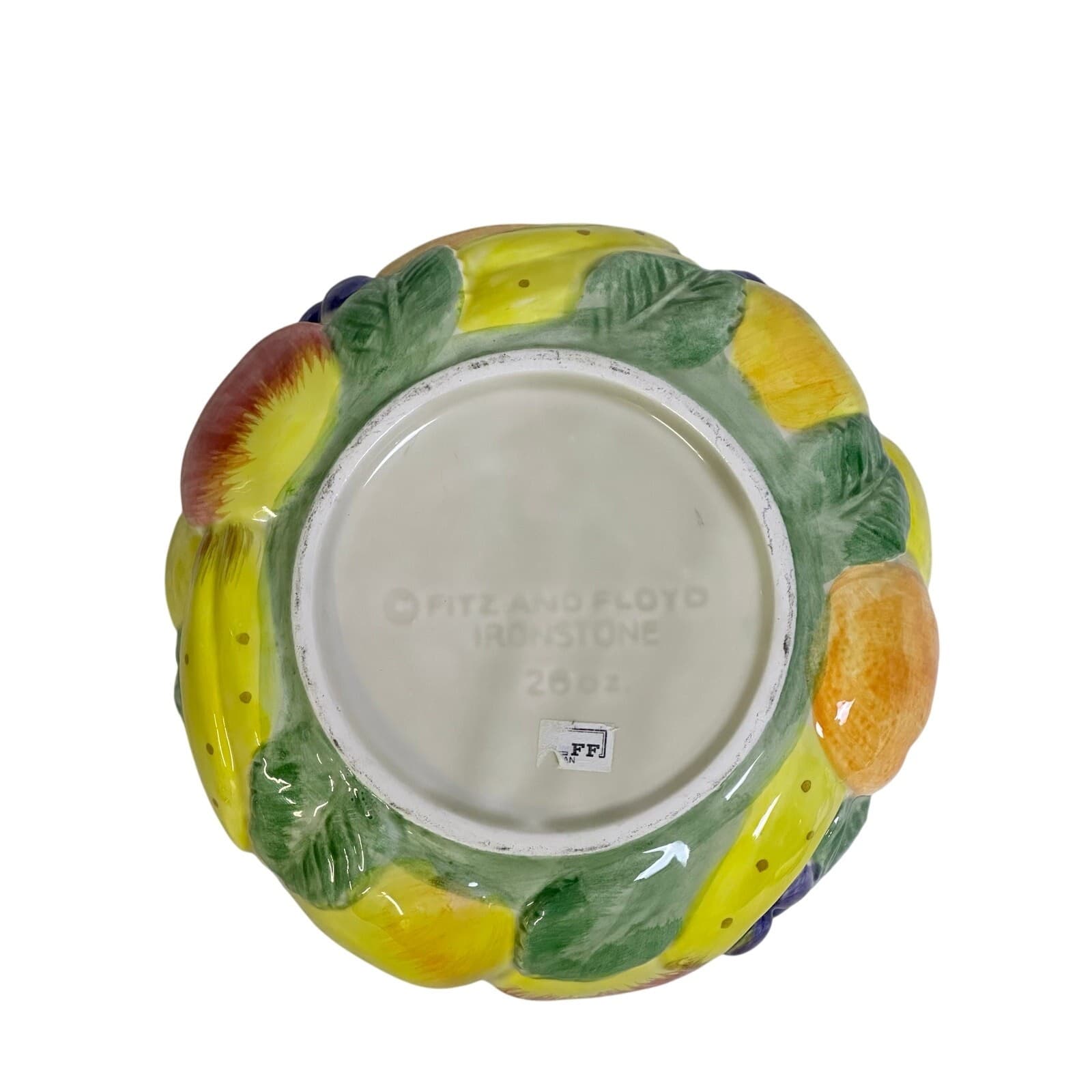 Fitz and Floyd 1989 Japan Majolica 'Calypso' Hand Painted Fruit Bowl-Excellent - Thumbnail 6
