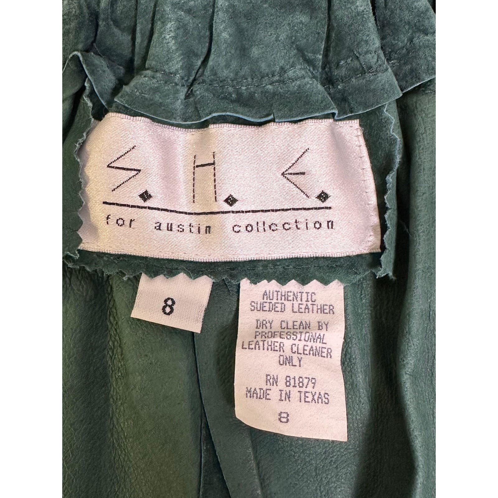 S.H.E. for Austin Collection Green Suede Long Silver Button Down Western Skirt-8 - Thumbnail 11