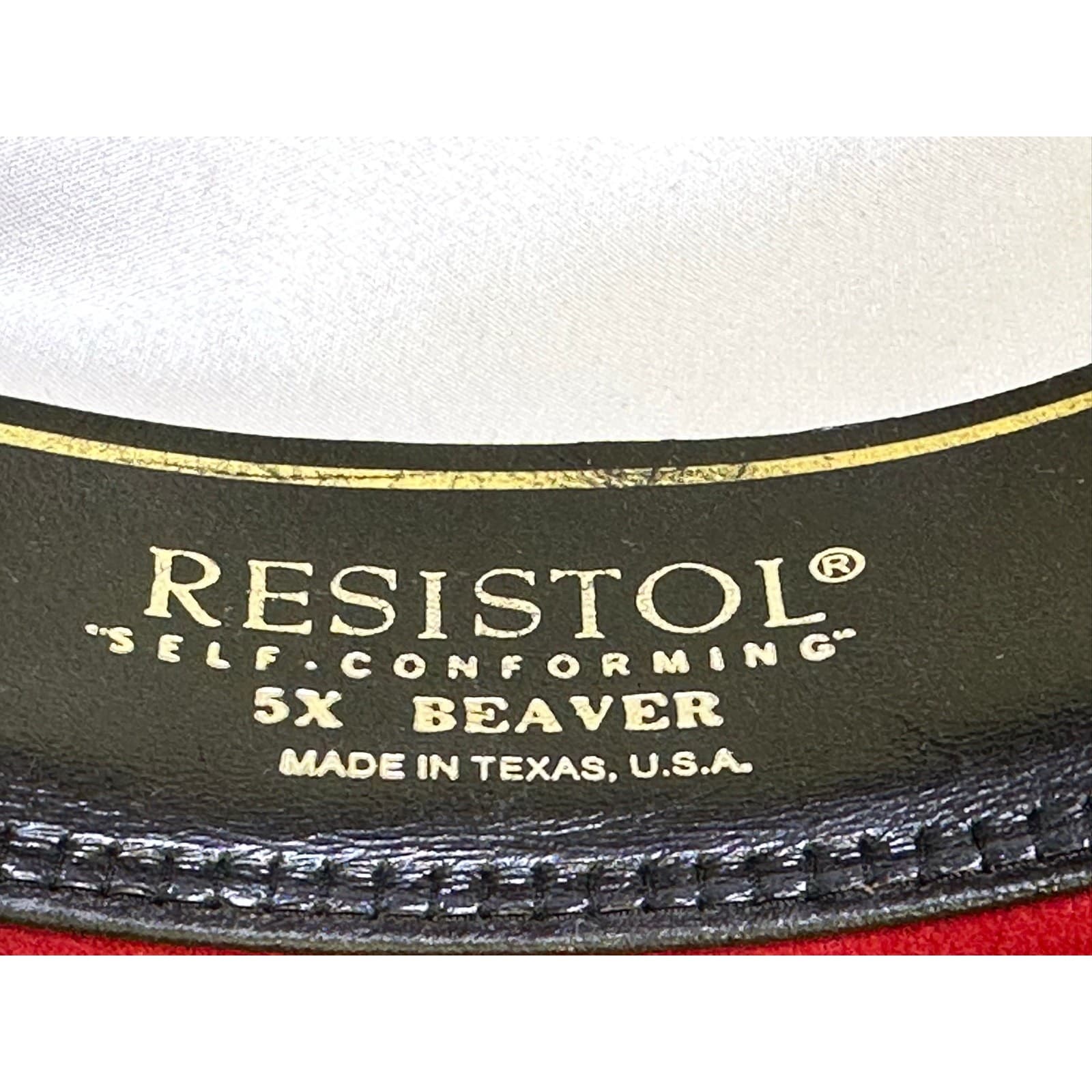 Resistol Self Conforming 5X Beaver Vintage Creased Satin Band 'Madera' Red Hat - Thumbnail 6