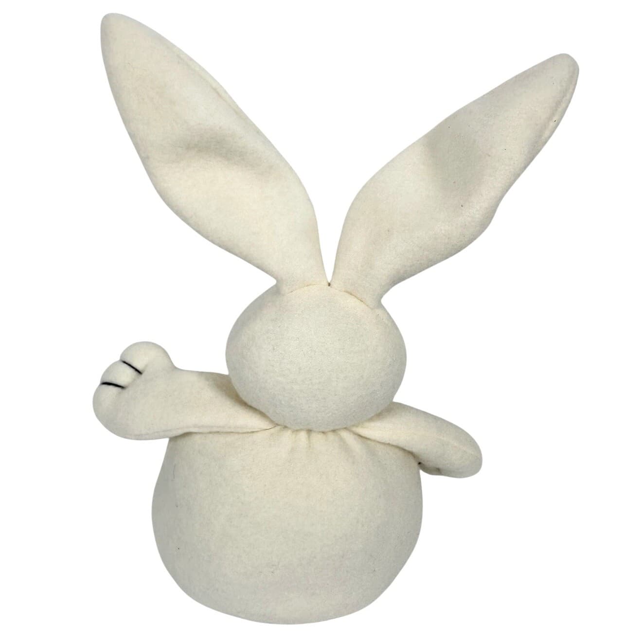 Plush White Bunny Rabbit Embroidered Front Long Ears Weighted Bottom-Excellent! - Thumbnail 3