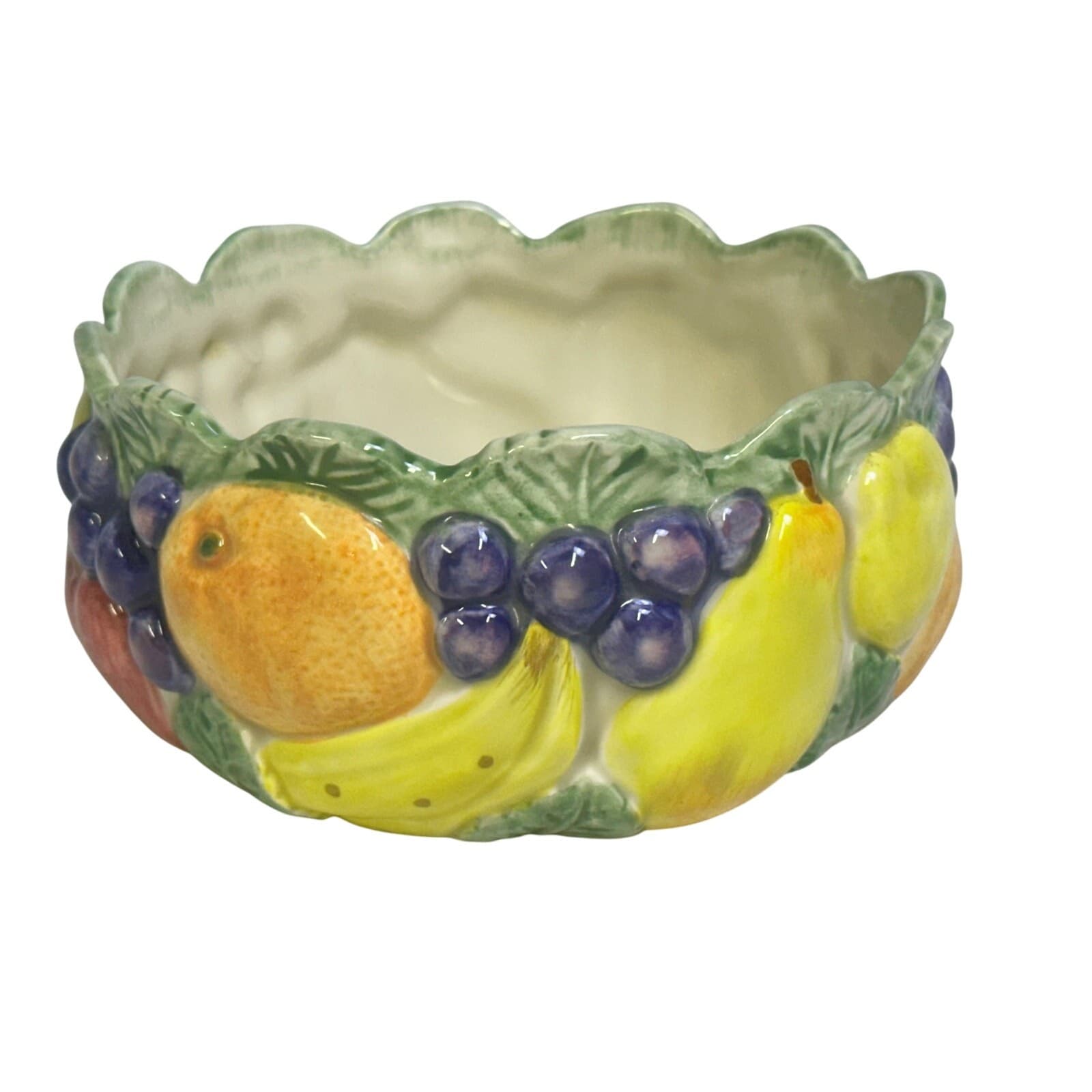 Fitz and Floyd 1989 Japan Majolica 'Calypso' Hand Painted Fruit Bowl-Excellent - Thumbnail 2