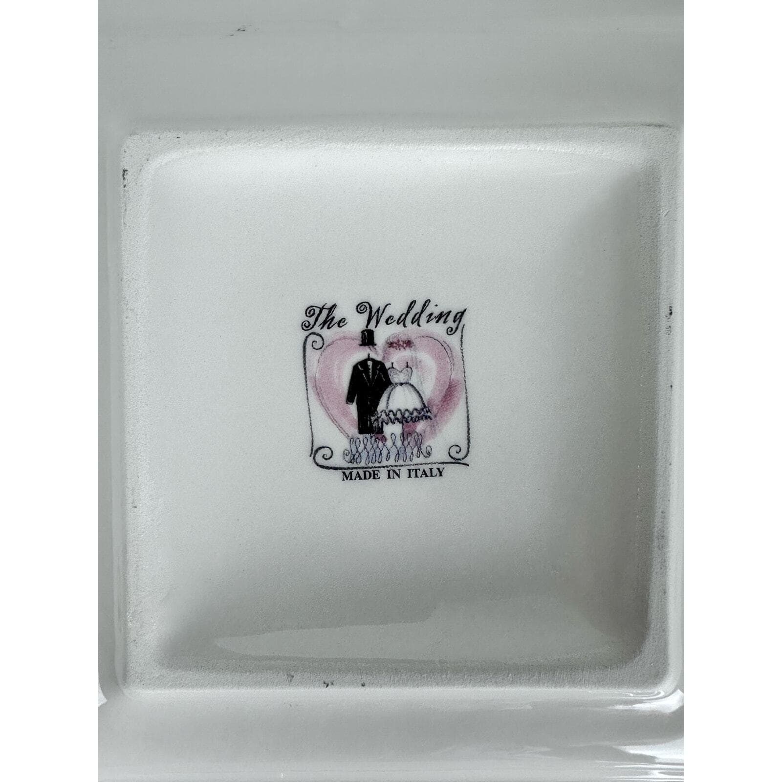"The Wedding" Hand Painted Italy Square Plates 6.5" & 7.5" Set of 2-Excellent! - Thumbnail 10