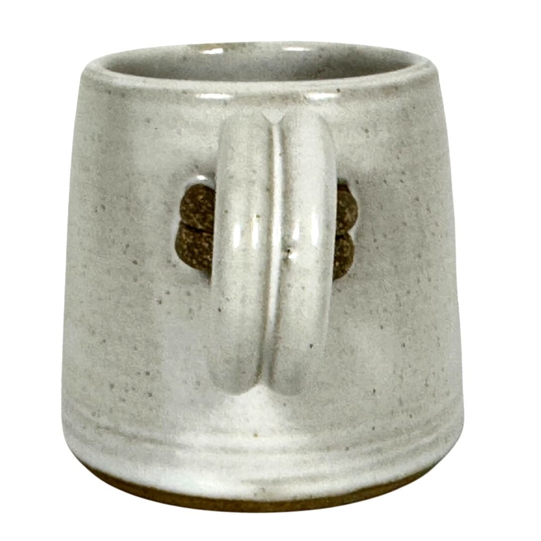 White Ash Hand Crafted Coffee Mug with Double Loop Handle-Exceptional! - Thumbnail 4