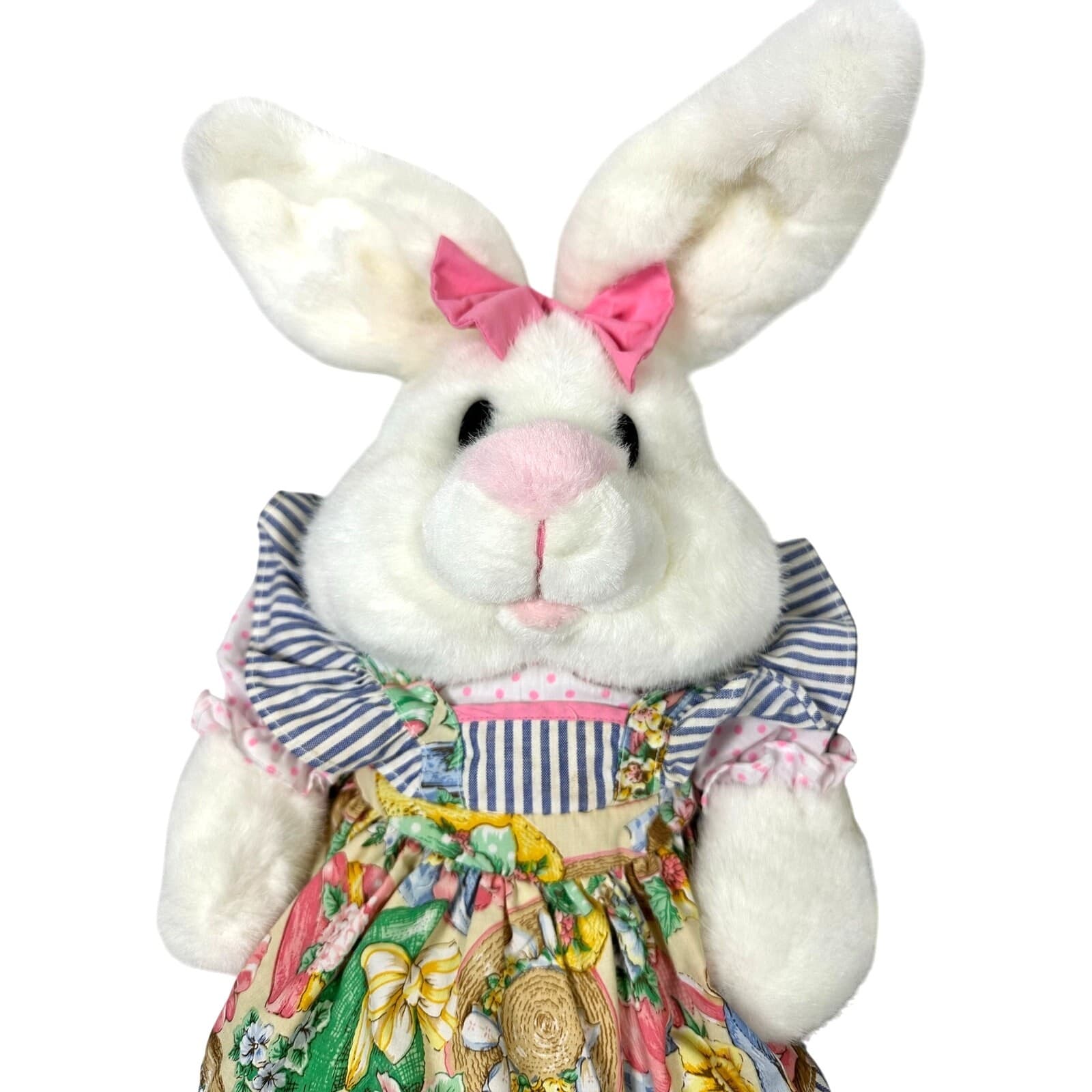 Pair Commonwealth Easter Bunny Rabbits Matching Dress/Overalls-Adorable! - Thumbnail 2