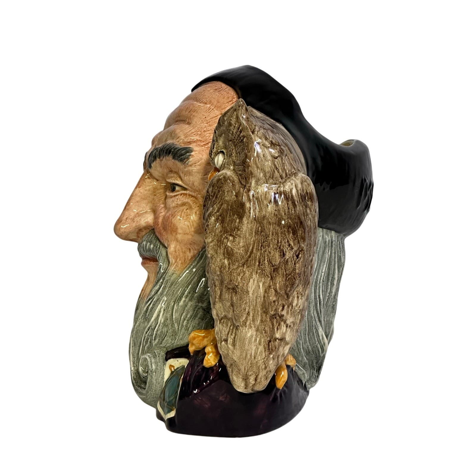 Royal Doulton England 1959 Large 'Merlin Toby Jug' Owl Handle D6529 Excellent - Thumbnail 4