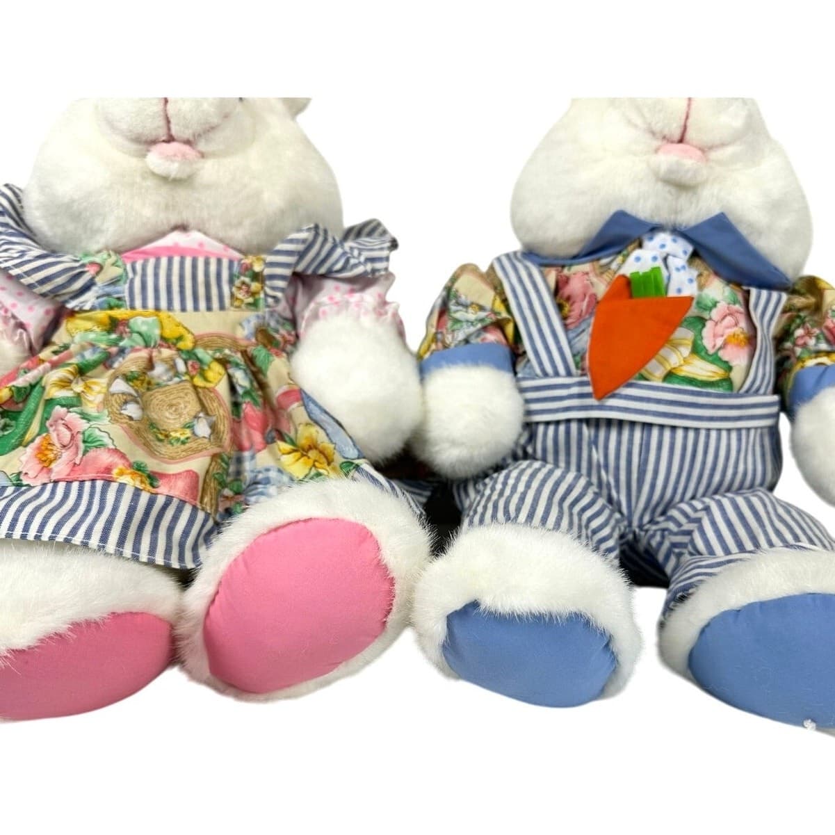 Pair Commonwealth Easter Bunny Rabbits Matching Dress/Overalls-Adorable! - Thumbnail 4