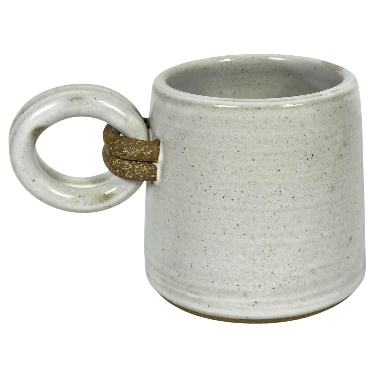 White Ash Hand Crafted Coffee Mug with Double Loop Handle-Exceptional! - Thumbnail 3